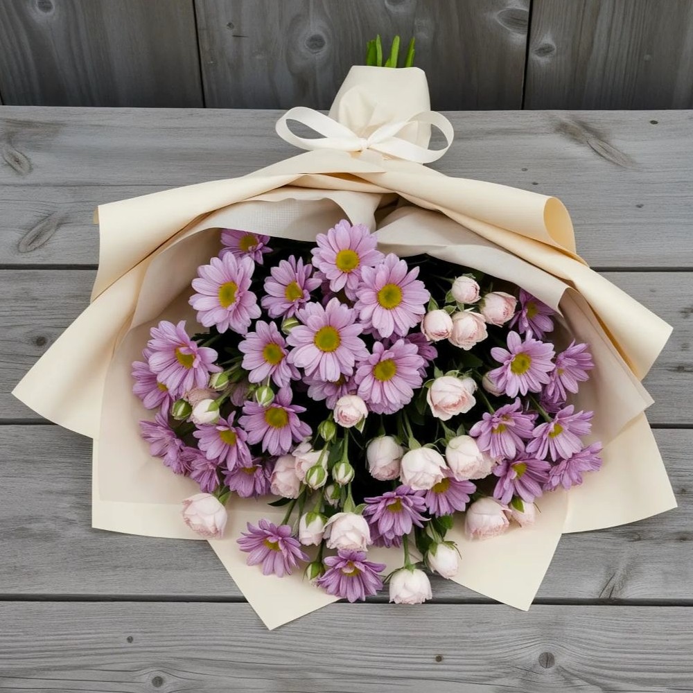 Букет цветов из: Розы и Хризантемы в Ефремове