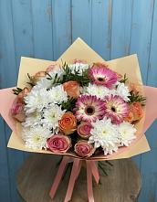 Букет цветов из:  Розы, Герберы и Хризантемы в Ефремове