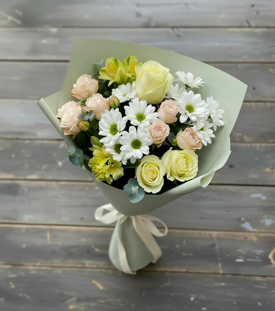 Букет цветов из: Альстромерии, Розы и Хризантемы в Ефремове