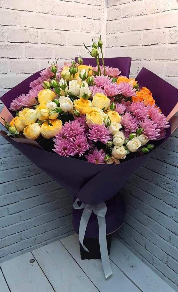 Букет цветов из: Хризантемы и Розы в Ефремове