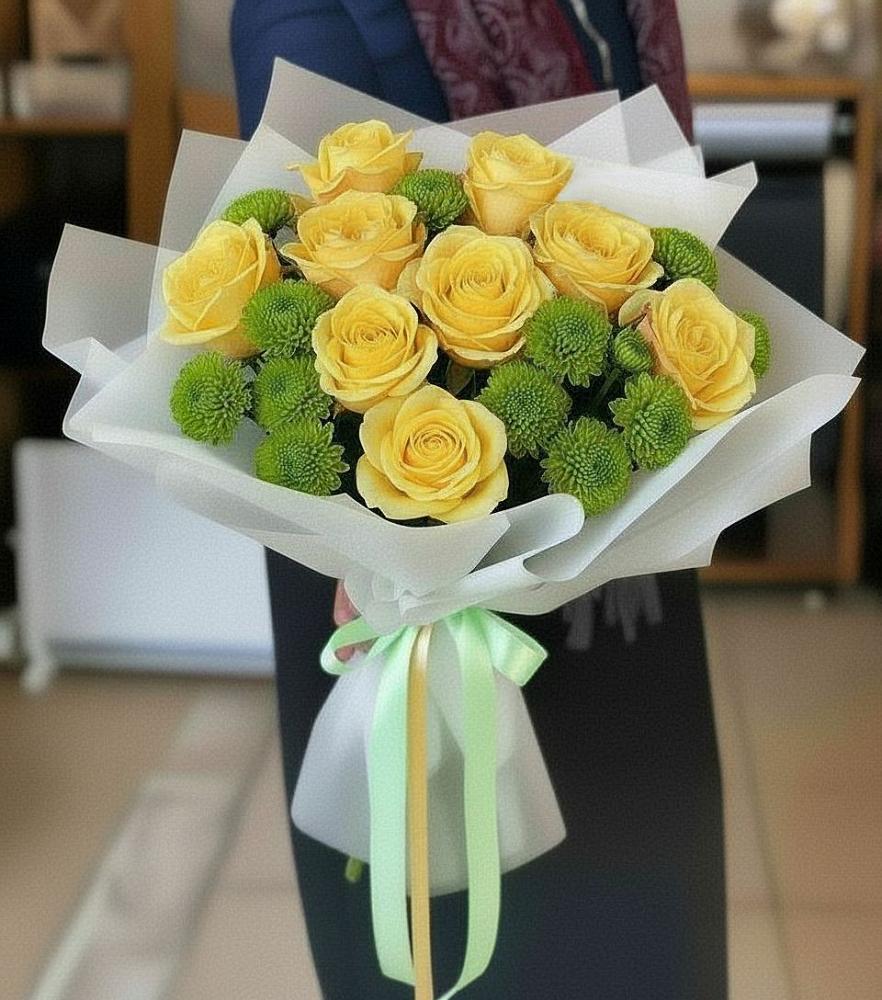 Букет цветов из: Хризантемы и Розы в Ефремове