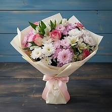 Букет цветов из:  Хризантемы, Альстромерии и Розы в Ефремове