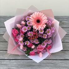 Букет цветов из:  Розы, Герберы и Хризантемы #REPLACE_PRED# Ефремове
