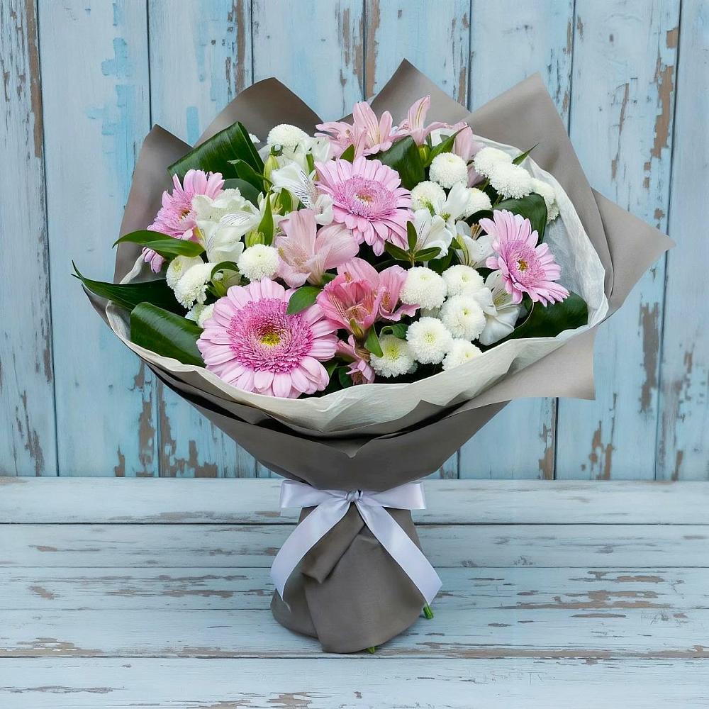 Букет цветов из: Герберы, Альстромерии и Хризантемы в Ефремове
