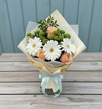 Букет цветов из:  Герберы, Розы и Хризантемы в Ефремове