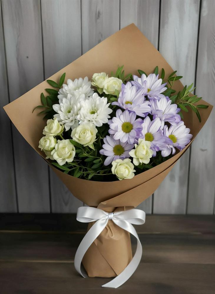 Букет цветов из: Хризантемы и Розы в Ефремове